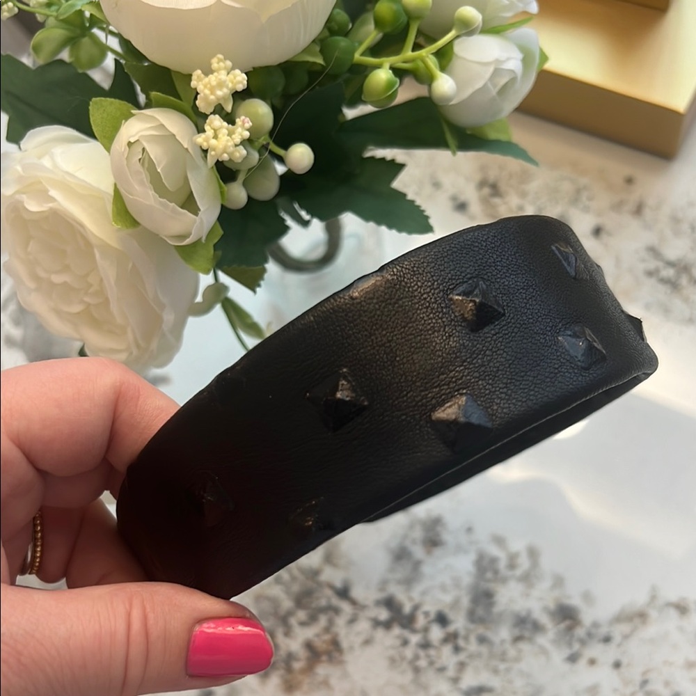 Leather Black Studs Hair Headband Accessory